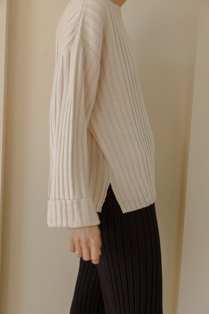 The Una Sweater, Women's Oversized Rib Knit Sweater – Mod Ref